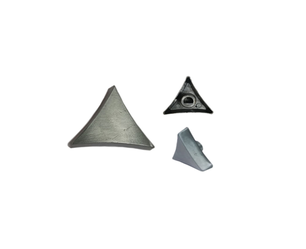 Perilla triangular de hierro gris
